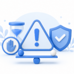 llustration du jeu responsable avec symbole d’alerte, équilibre, protection et modération